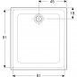 Renova 1000x900 mm ultravlakke rechthoekige douchebak voor vlakke installatie, antislip
