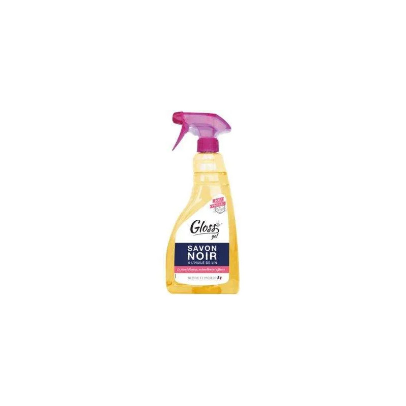 Glanzende zwarte zeepgel met lijnzaadolie pistool 750ml