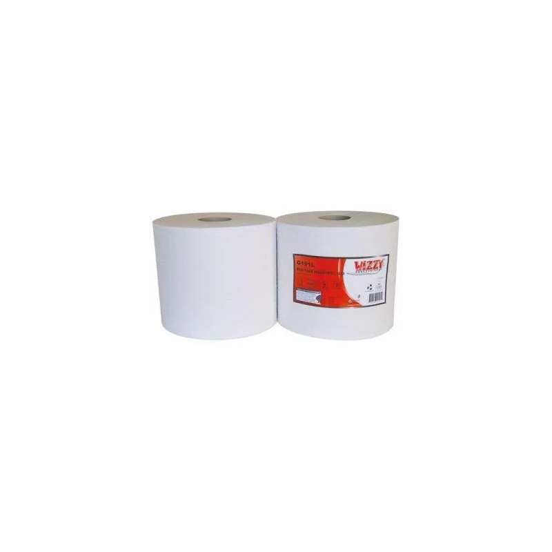 Witte poetsrol 1000f 22x30cm 2 laags witte watten