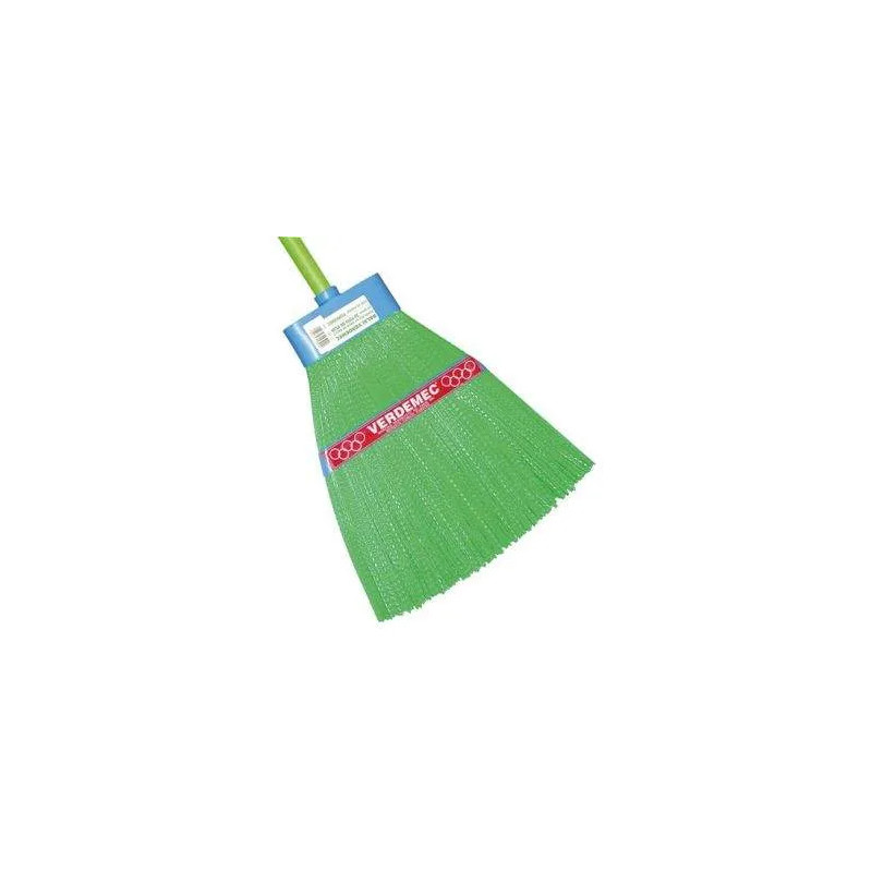 Scopa VERDEMEC in fibre sintetiche verdi con manico