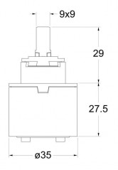 Cartucciain ceramicaper miscelatori Triverde e Dario