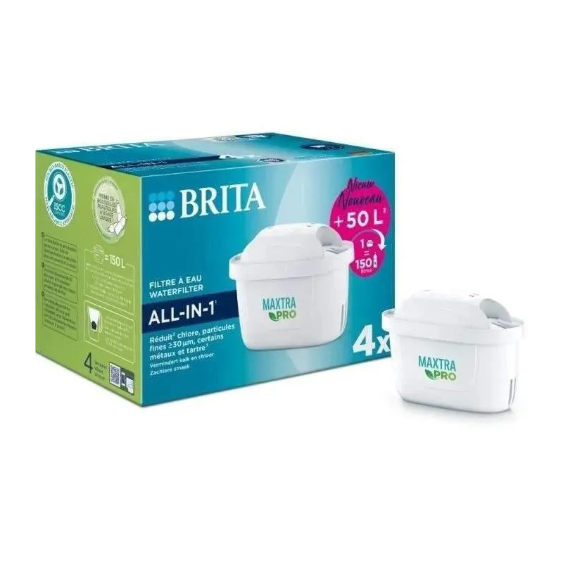 Maxtra pro Alles-in-één verpakking, 4 stuks voor Brita karaf.
