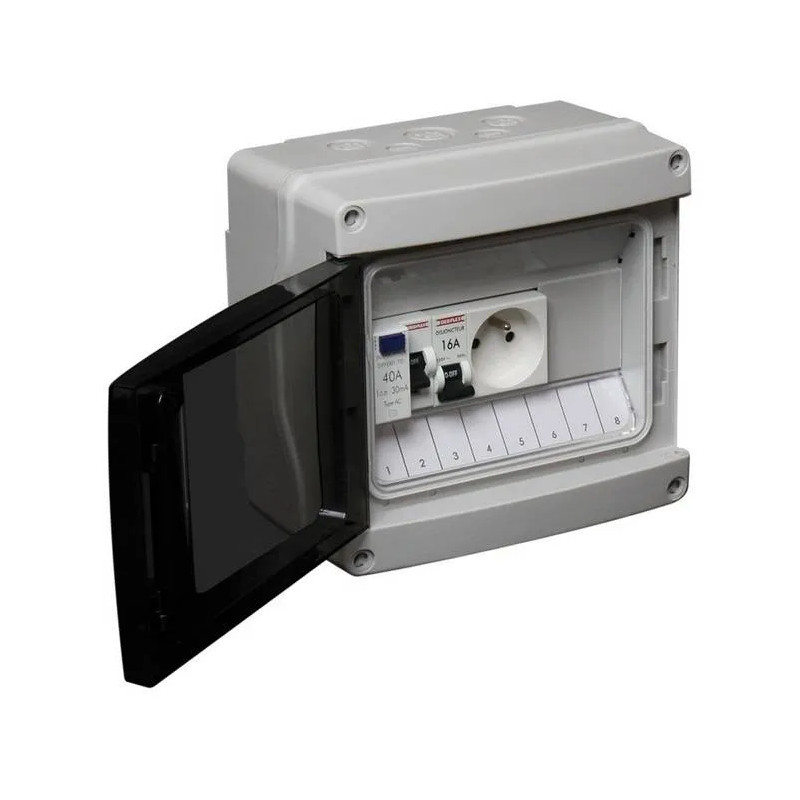 IP65 waterdichte tuindoos Inter Diff met stroomonderbreker en stopcontact