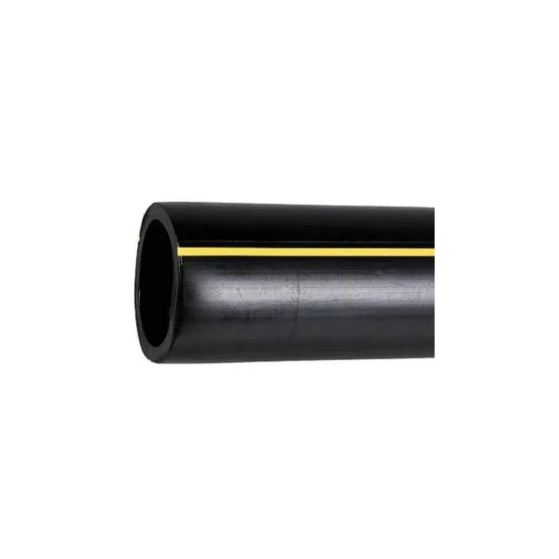 PE100 gaspijp met gele strepen, 50m spoel, 25 gauge, 26x32 diameter