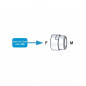 Doorstroomregelaar douche, 10L/min, mannetje - vrouwtje 15x21 (1/2")