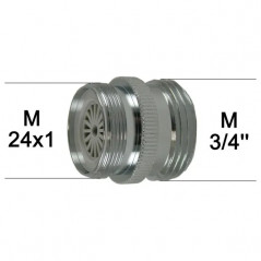 Adapterverbindung Wasserhahn 24x100 männlich auf 20x27 männlich