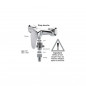 Stop douchekraan voor 1/2" (15x21) handdouche, chroom