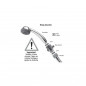 Stop douchekraan voor 1/2" (15x21) handdouche, chroom