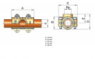 Messing aftakkraag met 20x27 (3/4") binnendraad voor 28 mm koperen buis