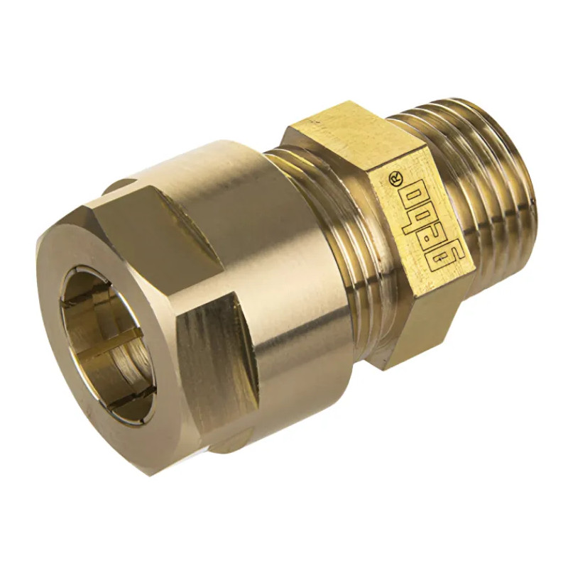 Compressiefitting voor meerlagenpijp met een diameter van 16 mm, mannelijk 15x21.