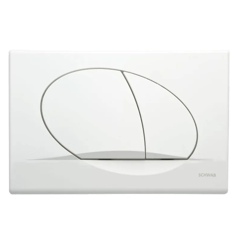 Schwab OVATE DUO inbouw WC bedieningspaneel, dubbel volume wit