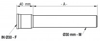 Verlengsnoer 200 mm, diameter 30 mm
