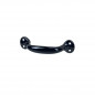 Handgreep met opschroefbare poten in zwart staal, L.140mm, H.32mm, P.36mm, hartafstand 123mm, 1 stuk met schroeven.