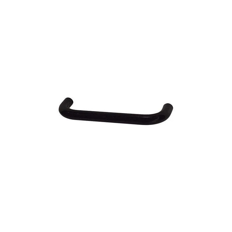 Zwarte pvc draadgreep, L.105mm, l.10mm, P.28mm, 96mm hartafstand, 1 stuk met schroeven.