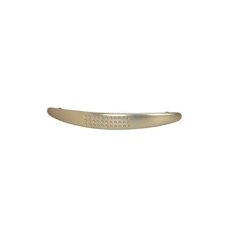Gietersteel Zamak satijn vernikkeld, L.156mm, H.17.5mm, P.28mm, 128mm hartafstand, 1 stuk met schroeven.