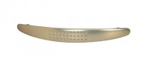 Gietersteel Zamak satijn vernikkeld, L.156mm, H.17.5mm, P.28mm, 128mm hartafstand, 1 stuk met schroeven.