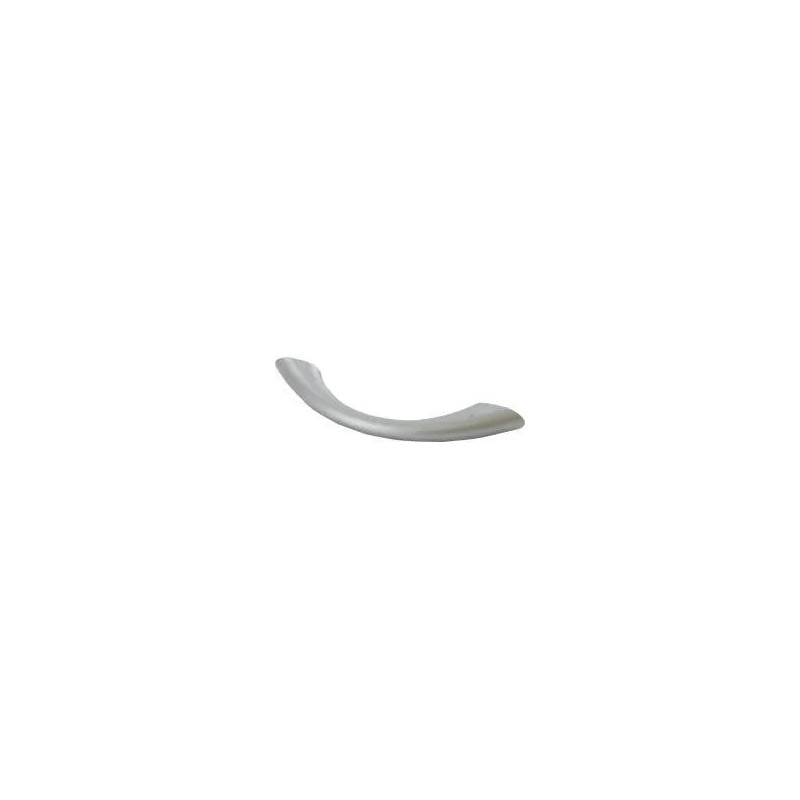 Gebogen handgreep met aluminiumgrijs pvc inzetstuk, L.90mm, l.10mm, P.20mm, 64mm hartafstand, 1 stuk met schroeven.