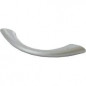 Gebogen handgreep met aluminiumgrijs pvc inzetstuk, L.90mm, l.10mm, P.20mm, 64mm hartafstand, 1 stuk met schroeven.