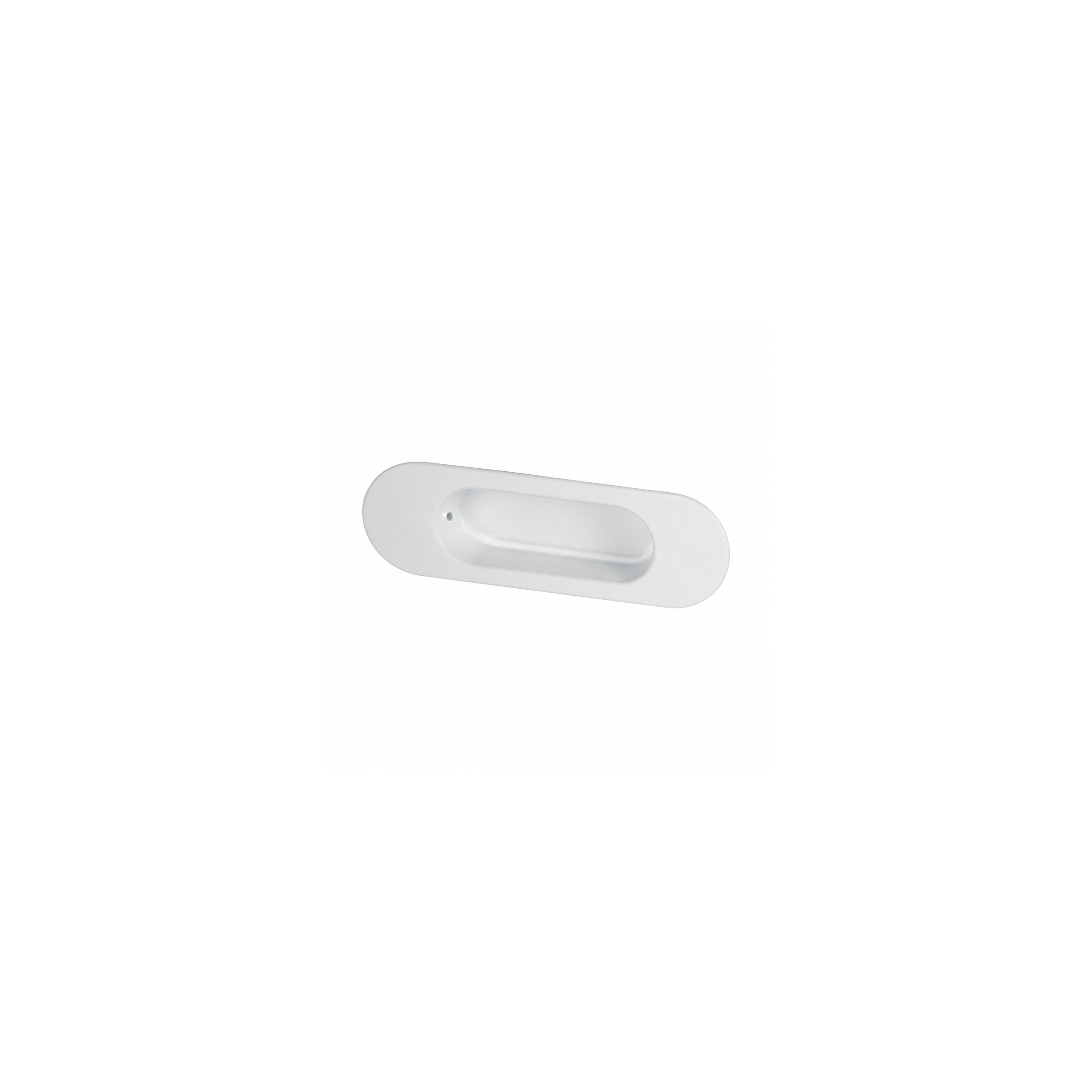 Asidero ovalado para inodoro zamak blanco, L.110mm, l.36mm, P.14mm, 1 pieza con tornillos.
