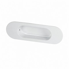 Griff für ovale Toilettenschüssel zum Einbauen Zamak weiß, L.110mm, l.36mm, P.14mm, 1 Stück mit Schrauben.