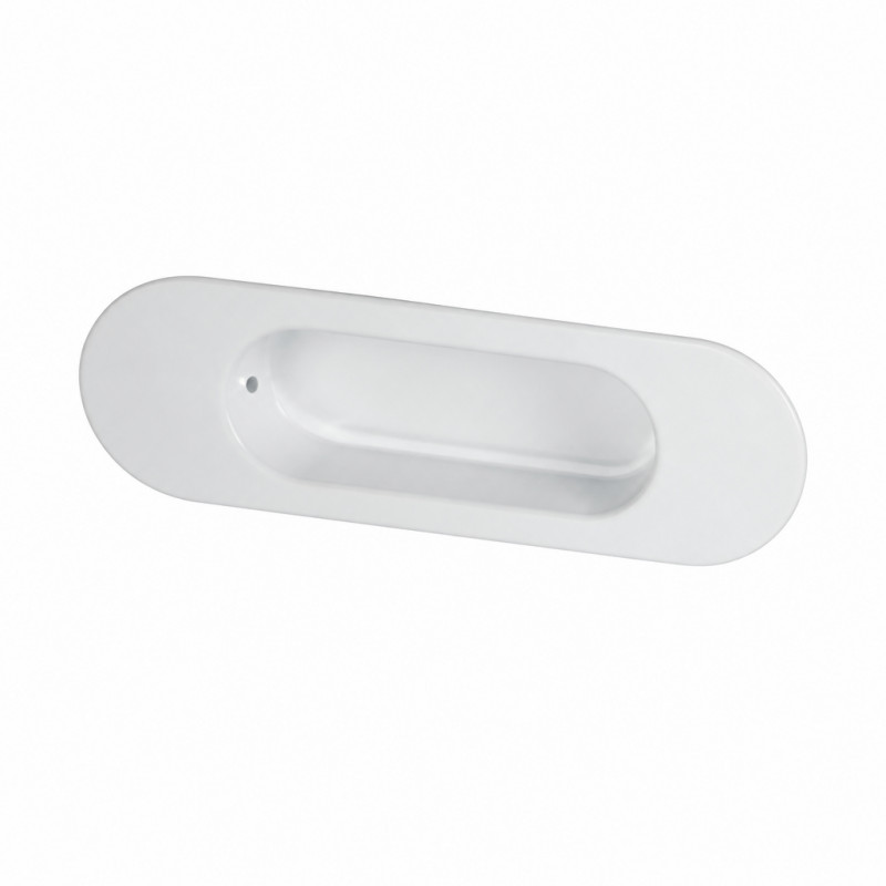 Ovale inbouw wc-greep Wit zamak, L.110mm, l.36mm, P.14mm, 1 stuk .