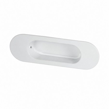 Griff für ovales Einbaubecken Zamak weiß, L.110mm, B.36mm, T.14mm, 1 Stück .