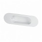 Asa ovalada oculta zamak blanco, L.110mm, A.36mm, P.14mm, 1 pieza .