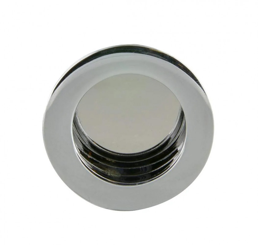 Ronde inbouw wc-greep Verchroomd zamak, D.40mm, P.12mm, 1 stuk met schroeven.