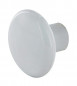 Witte kunststof ronde knop, D.35mm, H.26mm, 1 stuk met schroeven.