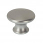 Aluminium grijze ronde kunststof knop, D.37mm, H.28mm, 1 stuk met schroeven.