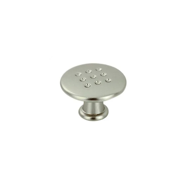 Gieterknop, satijn vernikkeld, D.30mm, H.20mm, 1 stuk met schroeven.