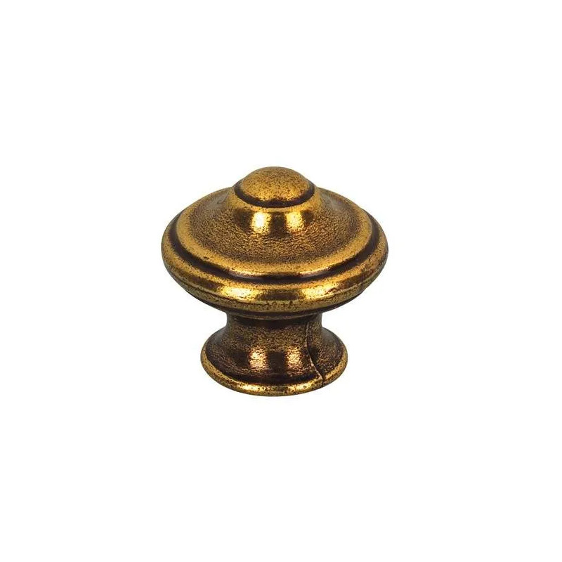 Glanzend bronzen Zamak Lyonnais knop, D.30mm, H30mm, 1 stuk met schroeven.