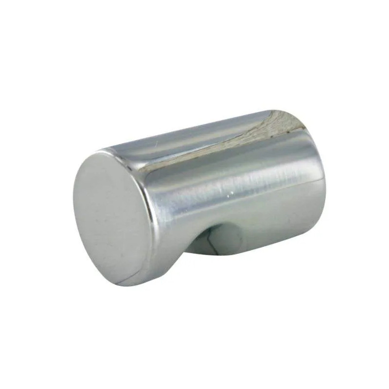 Trekknop, verchroomd Zamak, D.15mm, H.26mm, 1 stuk met schroeven.