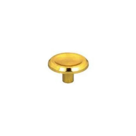 Knob, Zamak brass-plated, D.30mm, H.20mm, 1 piece with screws.