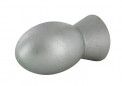 Olijf knop, aluminium grijs PVC, D.15mm, H.30mm, 1 stuk met schroeven.
