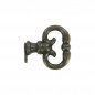 Valse dijspie, Zamak brons, H.33mm, L.11mm, M4, 1 stuk met schroeven.
