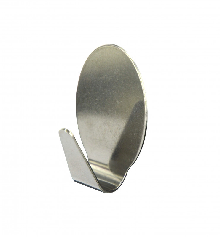Zelfklevende ovale decoratieve haak H.40mm, l.27mm, roestvrij staal, 1 stuk.