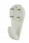 N°3 betonhaak, wit plastic, 4 stalen spikes, H.40mm, L.18mm, 4 stuks.