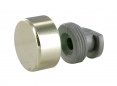 Afgeschuinde glasklem, D.18mm, voor glas Ep.6mm, messing vernikkeld, 4 stuks.