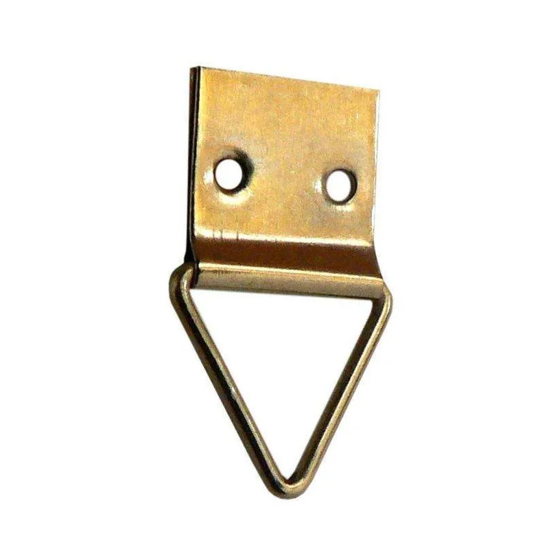 Driehoekige kozijnbevestiging, staal messing, H.32mm, l.20mm, 8 stuks.