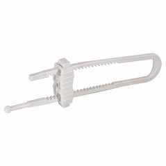 Bloc porte à glissière pour porte double, L.220mm, H.60mm, P.20mm, PVC blanc, 1 pièce. CIME 56459 - Image 1/2