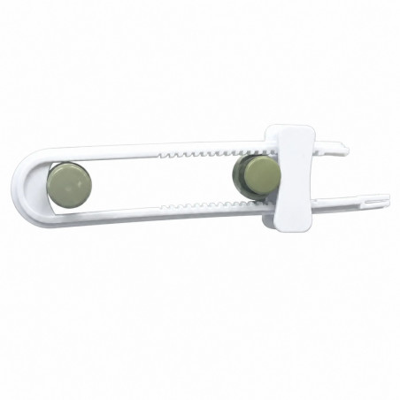Bloc porte à glissière pour porte double, L.220mm, H.60mm, P.20mm, PVC blanc, 1 pièce. CIME 56459 - Image 2/2