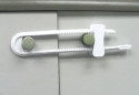 Schuifdeurblok voor dubbele deur, L.220mm, H.60mm, P.20mm, wit PVC, 1 stuk. 