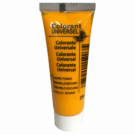 Colorant universel, tube de 25ml, jaune foncé. 