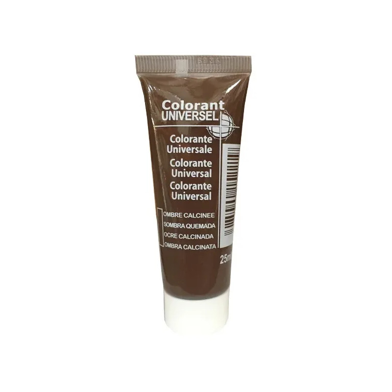 Universele kleurstof, tube van 25 ml, omber gebrand.