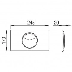 POINT DUO bedieningspaneel voor wandmontage SCHWAB inbouwtoilet, dubbel volume chroom