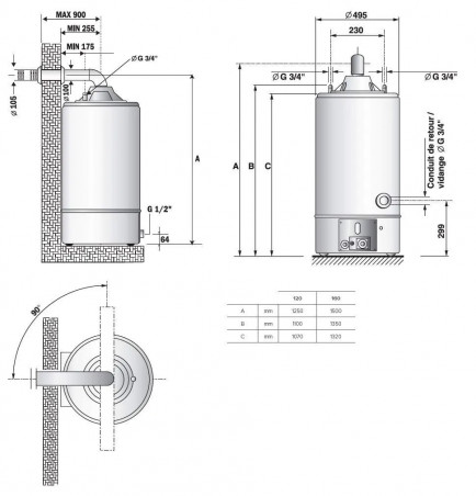 155l gas accumulator with suction cup, SGA BF X 160 (without suction cup)