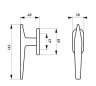 Window handle, T-bar knob with screw, color F2 Window handle, T-bar knob with screw, color F2
