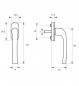 Window handle, 90° espagnolette lever handle with concealed screw, white Window handle, 90° espagnolette lever handle with concealed screw, white