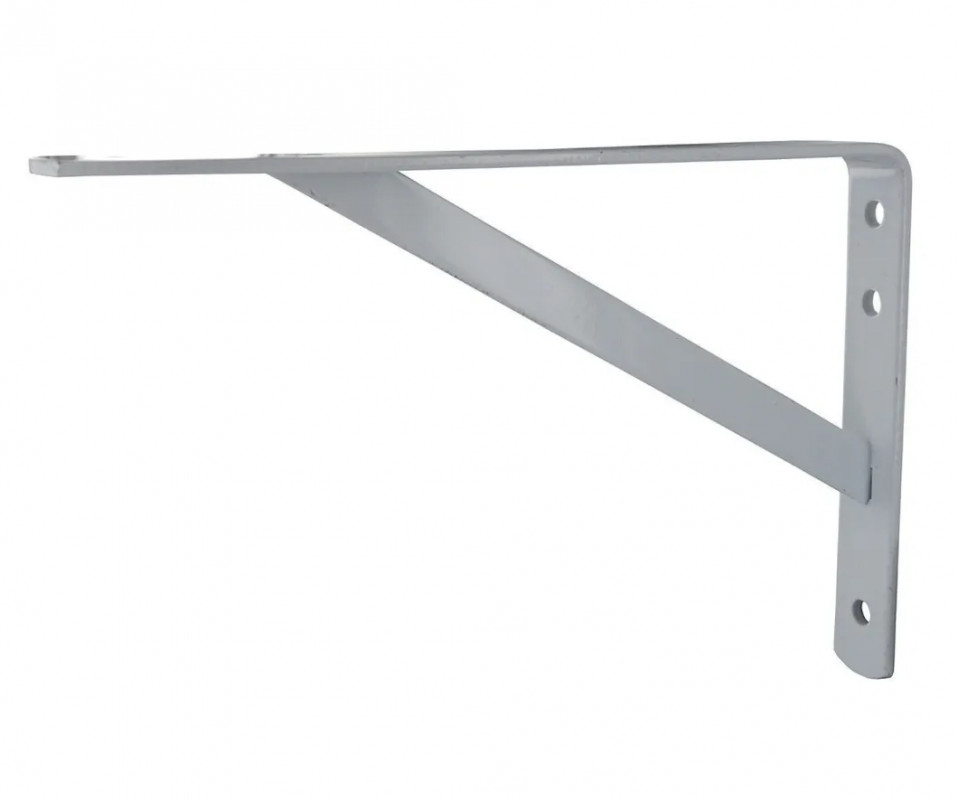 Beugel, versterkte hoek voor zware lasten in epoxystaal 395 x 270 mm, wit